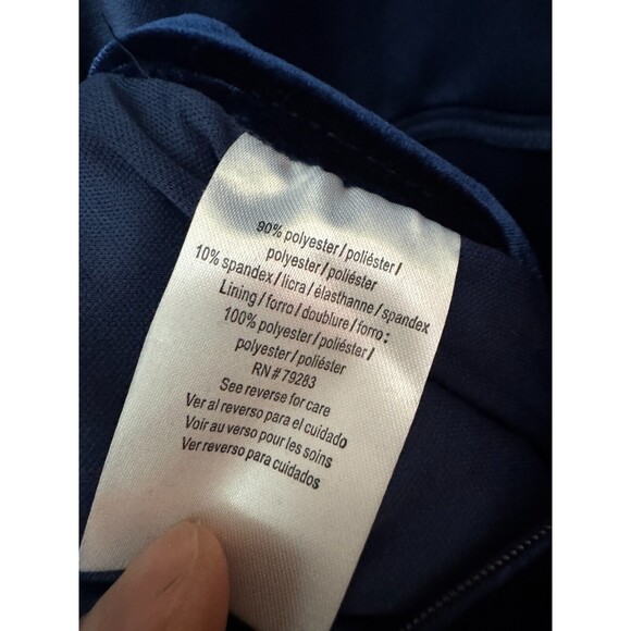 Alex Evenings Dress Women 14 Plus Navy Blue Side-Ruched Beaded Event Occasion - Picture 6 of 8